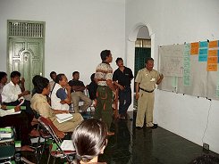 Farmer representatives from the villages in and surrounding TPNP develop their plans during a stakeholders' meeting.