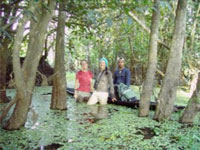 OFI workers on a field mapping expedition on the east side of Tanjung Putting National Park in the Seruyan River swamps