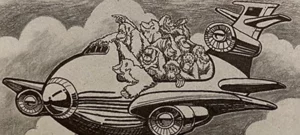Cartoon depiction of the Taiwan Ten flying from Taiwan to Indonesia
